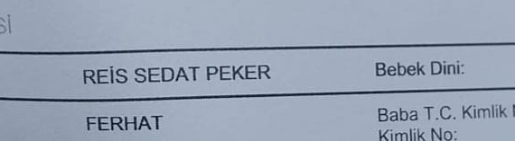 Yeni Doğan Bebeğe “Reis Sedat Peker” İsmi Verildi