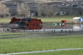 Hafik'te Tarım Arazilerinde Su Birikintileri