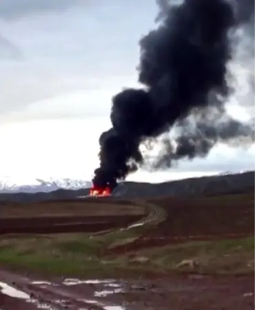 Zara'da Çiftlik Şantiyesinde Yangın